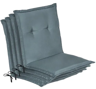 Produktbild von Beautissu 4er Set Niedriglehner Auflage Loft NL, 100x50x6cm, Taubenblau