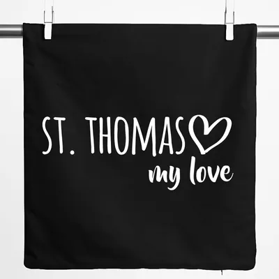 Produktbild von Huuraa Kissenbezug St. Thomas my love 40x40cm Black Baumwolle Dekokissenbezug Geschenkidee