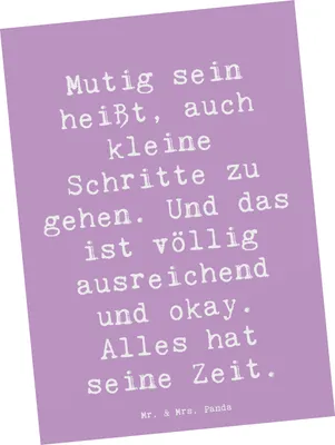 Produktbild von Mr. & Mrs. Panda Postkarte Spruch Selbstvertrauen stärken - Lavendeltraum - Geschenk, Postkarten, Zuversicht, Grußkarte, eigene Zeit, Motivationsschub, bildkarte, Mut