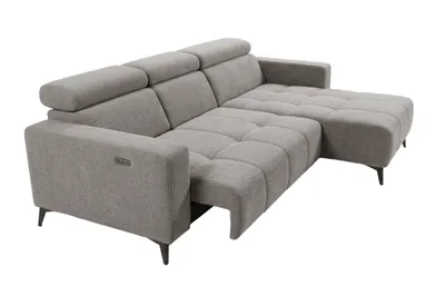 Image de Canapé d’angle Nicolette moderne avec fonction relax électrique et appuie-tête réglables
