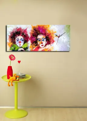 Produktbild von Opviq, 3070CS- CLA1636, Bunt, Wanduhren, 30 x 70, 100% Wildleder -Leinwand