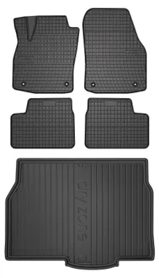 Productafbeelding van Rubberen automatten + kofferbakmat voor Opel Astra H 2004-2010 (hatchback) – 5-delig, zwart, op maat – Wielganizator SolidPRO