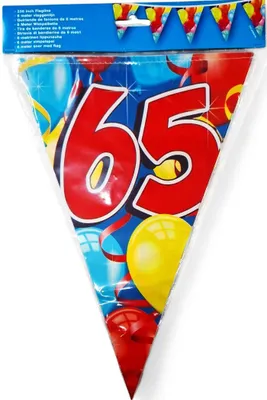 Produktbild von 1 WIMPELKETTE 6m 65.Geburtstag GIRLANDEN PARTY DEKO Material: Kunststoff