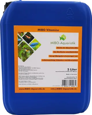 Produktbild von MIBO Vitamine für gesunde Fische im Aquarium Futterzusatz 5000ml Kanister ausreichend für 25.000 L