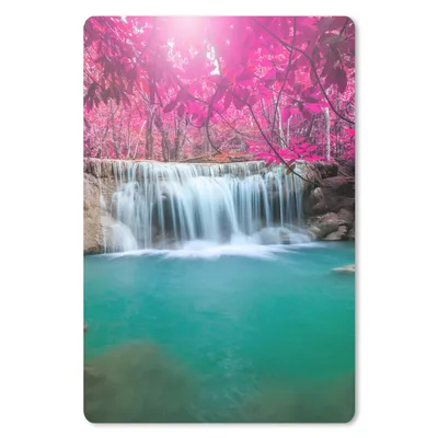 Produktbild von MuchoWow® Mauspad Mousepad Wasserfall - Baum - Rosa - Natur 18x27 cm - Mousepads - Maus Mat - Pad - Mausunterlage
