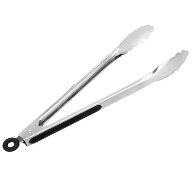 Produktbild von Grillzange 34 cm aus Edelstahl mit Kunststoffgriff und Aufhängung