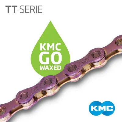 Produktbild von KMC TT12 WAXED Fahrradkette 12-fach Neo Chrome - Gewachste Schaltungskette