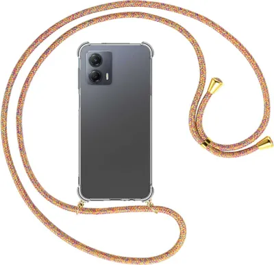 Produktbild von Handykette Backcover-Schutzhülle mit Band (Metall goldfarben) für Motorola Moto G53 5G (6.5'') - Rainbow