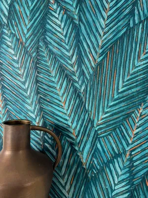 Produktbild von NEWROOM Tapete Miana Blue Blau Vliestapete - Modern Dschungel Blätter Germany