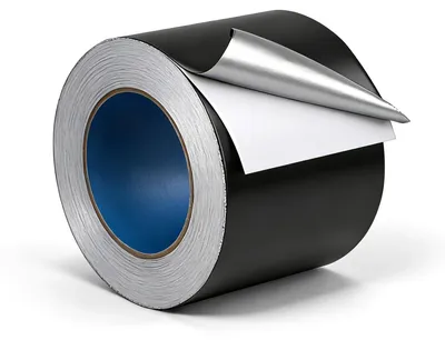 Immagine prodotto di Nastro in alluminio nero EXLECO, 100 mm x 50 m, spessore 0,07 mm, autoadesivo con carta protettiva, resistente al calore e all'acqua, nastro isolante termico e impermeabile per tubazioni, barriera contro il vapore
