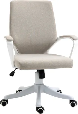 Produktbild von Vinsetto Bürostuhl Drehstuhl höhenverstellbarer ergonomisch Polyester Beige+Weiß