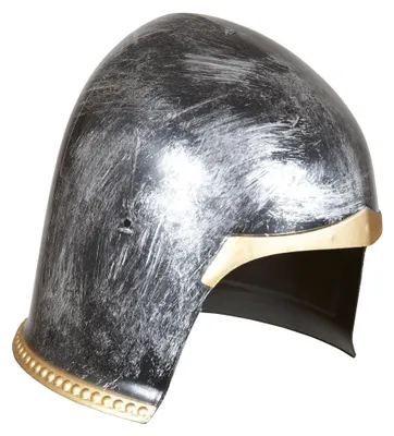 Ritterhelm silber, Kunststoff, Mittelalter-Kostümzubehör, Einheitsgröße