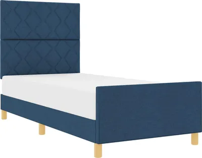 Immagine prodotto di vidaXL Struttura letto con testiera blu 100 x 200 cm in tessuto