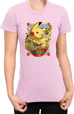 Zdjęcie produktu dla Koszulka Damska Japan Manga Anime Comics Pokemon 041, Lady XS / Jasnoróżowy