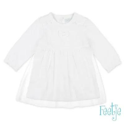 Produktbild von Feetje Baby-Bolerojacke, offen geschnitten, aus weicher Baumwolle, weiß, Größe 62