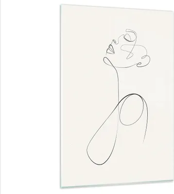 Produktbild von Bilder auf glas - Einteilig - Linie Linie Frau - 80x120cm - Glasbilder - Wandbilder - Bilder - zum Aufhängen bereit - Wanddekoration aus Glas - Glas Bilder - Wandbild auf Glas - GPA80x120-5112