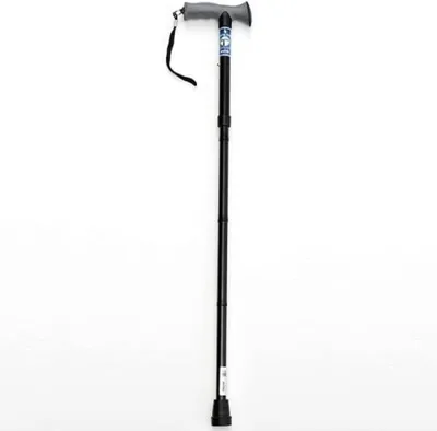 Immagine prodotto di Bastone da passeggio pieghevole - Bastone di supporto con impugnatura ergonomica - Per camminare in sicurezza - Altezza regolabile - Fino a 115 kg - Colore nero