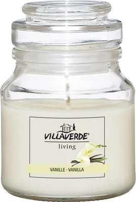 Produktbild von Villa Verde Duftkerze im Glas m. Deckel Vanille, Höhe: 7,8 cm, Ø 7 cm