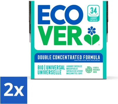 Produktbild von Ecover - Waschkapseln - Universal - Konzentrierte Formel - 34 Wäschen - Vorteilspack - 2 Stücke