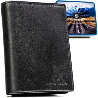 Obrázek produktu pro Peterson Pánská kožená peněženka RFID černá vertikální 13x9,5 cm