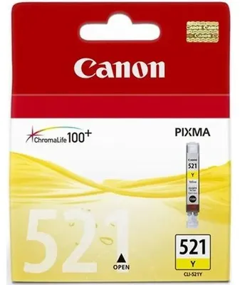 Immagine prodotto di Canon CLI-521 Y, giallo, iP3600, iP4600, iP4600x, MP540, MP540x, MP550, MP560, MP620, MP620B, MP630, MP640, MP980, MP990, MX8, getto d'inchiostro
