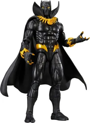 A Black Panther action figure standing against a white background.