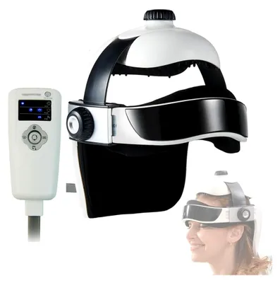 Produktbild von Elektrisches Kopfmassagegerät mit Nackenmassagefunktion, Kneten, Vibration, Wärme, Musik und Tiefschlaftherapie zur Linderung von Kopfschmerzen