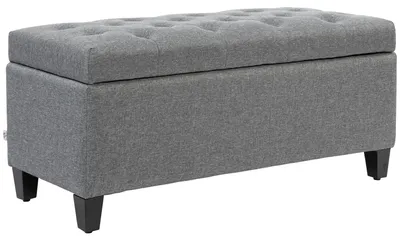 Zdjęcie produktu dla Ławka z pojemnikiem – Ławka z miejscem do przechowywania | Kolor: Szary | Wymiary: 40x100x44 cm