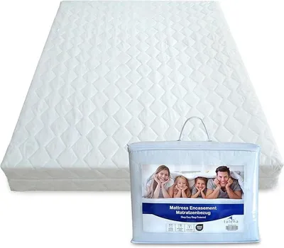 Produktbild von Matratzenbezug 180x200cm mit Reißverschluss | angenehm weich, gut verarbeitet | als Ersatz Bezug | beide Seiten versteppt Matratzenschoner versteppt