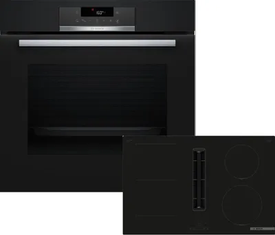 Produktbild von Bosch HBD271FB87 (HBA171BB3+PVS811B16E), Zonen-Induktionskochfeld, 4 Zone(n), Schwarz, Berührung, 80,2 cm, 52,2 cm