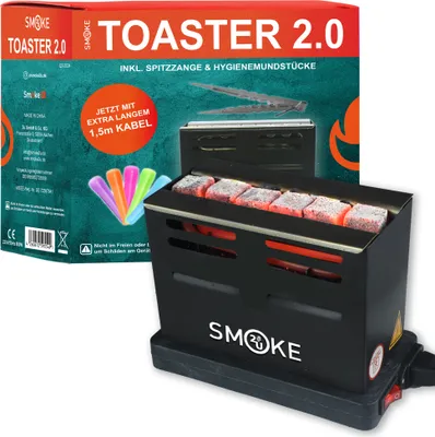 Produktbild von Smoke2u Toaster 2.0 Kohleanzünder für Shisha Kohle Schwarz 800W Leistung