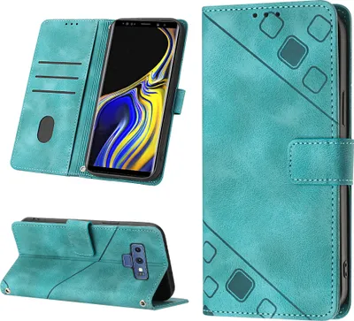 Produktbild von Hülle für Samsung Galaxy Note 9 Prägung Flip Leder Brieftasche Schutzhülle mit Ständer Grün