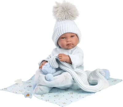 Immagine prodotto di Llorens Baby Doll Tino Blue con asciugamano 43 cm