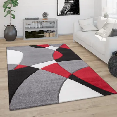 Produktbild von Teppich Wohnzimmer Kurzflor Modern 3D Look Konturenschnitt Abstraktes Muster Grösse 120x170 cm