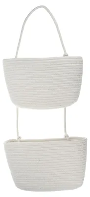 Imagen del producto de Cesta de algodón tejida para almacenamiento decorativo