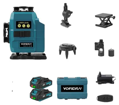 Obrázok produktu pre Laserový nivel, viditeľnosť 16 lúč, funkcia diaľkového ovládania, 2 sady batérií