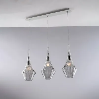 Produktbild von Zeus Rauchgrau 3 Lichter E27 Modern Binary Kronleuchter