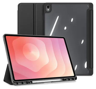 Produktbild von Samsung Galaxy Tab S12 Plus Hülle - Dux Ducis Toby Tri-Fold Ständer Klapphülle mit Schlaf/Wach-Funktion - Schwarz