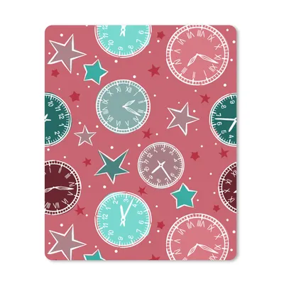Produktbild von MuchoWow® Mauspad Mousepad Uhr - Rosa - Muster - Sterne 19x23 cm - Mousepads - Maus Mat - Pad - Mausunterlage - Mauspads - Spielen