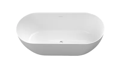 Zdjęcie produktu dla Wanna wolnostojąca Flow 160x75 biała z konglomeratu profilowana PREMIUM