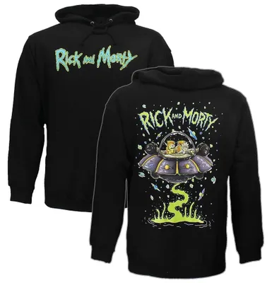 Produktbild von Rick and Morty Pullover Spacecruiser Pullover Hoodie Schwarz - XXL