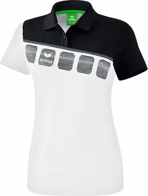Produktbild von Erima 5-C Poloshirt Damen - Weiß / Schwarz / Dunkelgrau