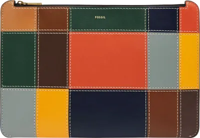 Produktbild von FOSSIL Handgelenktasche Utensilientasche Wristlet Brown Patchwork mehrfarbig