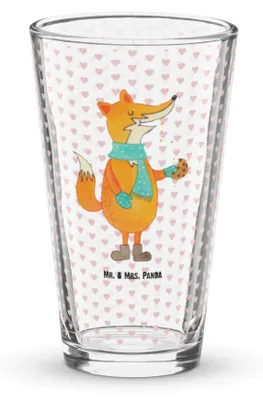 Produktbild von Mr. & Mrs. Panda Glas Fuchs Keks - Transparent - Geschenk, Longdrinkglas, Cocktailglas, Weihnachten, Weihnachtskekse, Weihnachtlich, Bierglas, Winter, Tumbler, Plätzchen