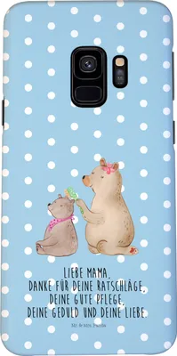 Produktbild von Mr. & Mrs. Panda Samsung Galaxy S9 Handyhülle Bär Kind - Blau Pastell - Geschenk, Mama, Cover, Handy Case, Schutzhülle, Muttertag, Hülle, Mutter