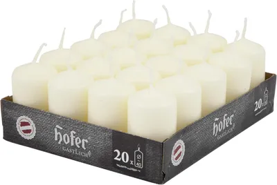 Obrázok produktu pre Hofer – Sviečky do svietnikov – sada 20 malých, neparfumovaných sviečok – 4 x 7 cm – dekoratívne sviečky s dobou horenia 11 hodín