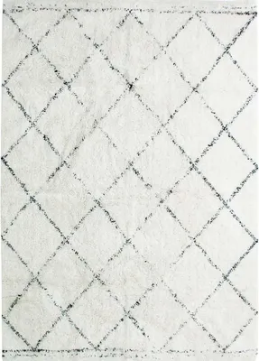 Produktbild von BAUMWOLLE BERBERE Wohnzimmer Teppich - 120 x 170 cm - 100% Baumwolle - Natur Ecru - Diamant Design