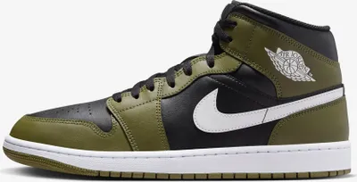 Produktbild von Nike Air Jordan 1 Mid "Black White Olive" Grün, Größe: 47