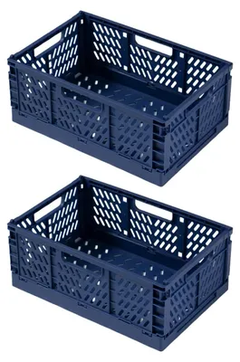 Produktbild von Omgoods - 2 Faltbare Kunststoff-Aufbewahrungsboxen - Praktische Aufbewahrungslösungen für Kinder und den Haushalt