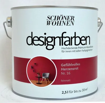 Produktbild von Designfarbe Gefühlvolles Herzensrot Nr. 16 2,5 l
